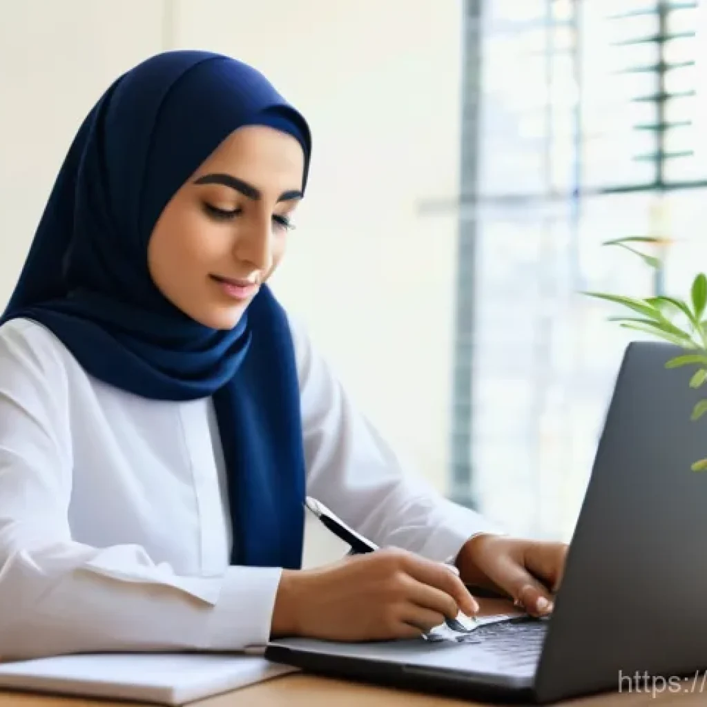 CFA와 재무 모델링 기술 - **Prompt: "A serene and focused young Arab woman, modestly dressed in contemporary fashion, diligent...