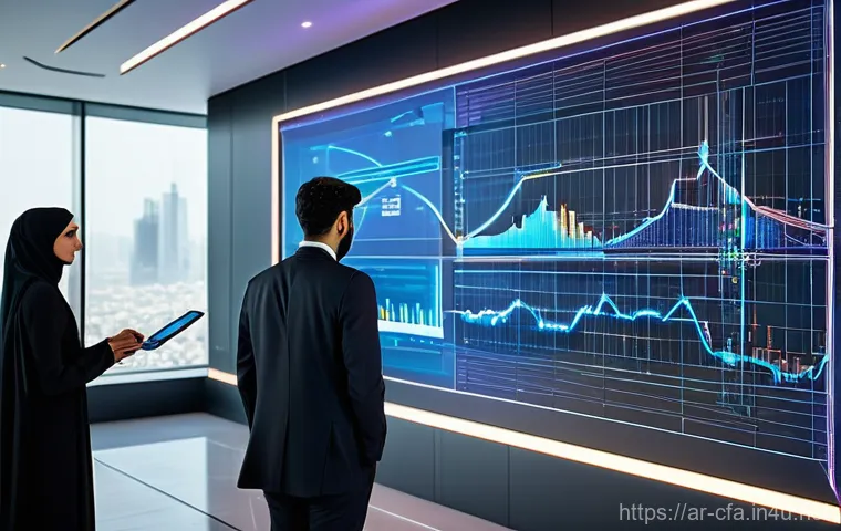 CFA와 재무 모델링 기술 - **Prompt: "An experienced Arab financial analyst, a man in a sharp business suit, is intently studyi...