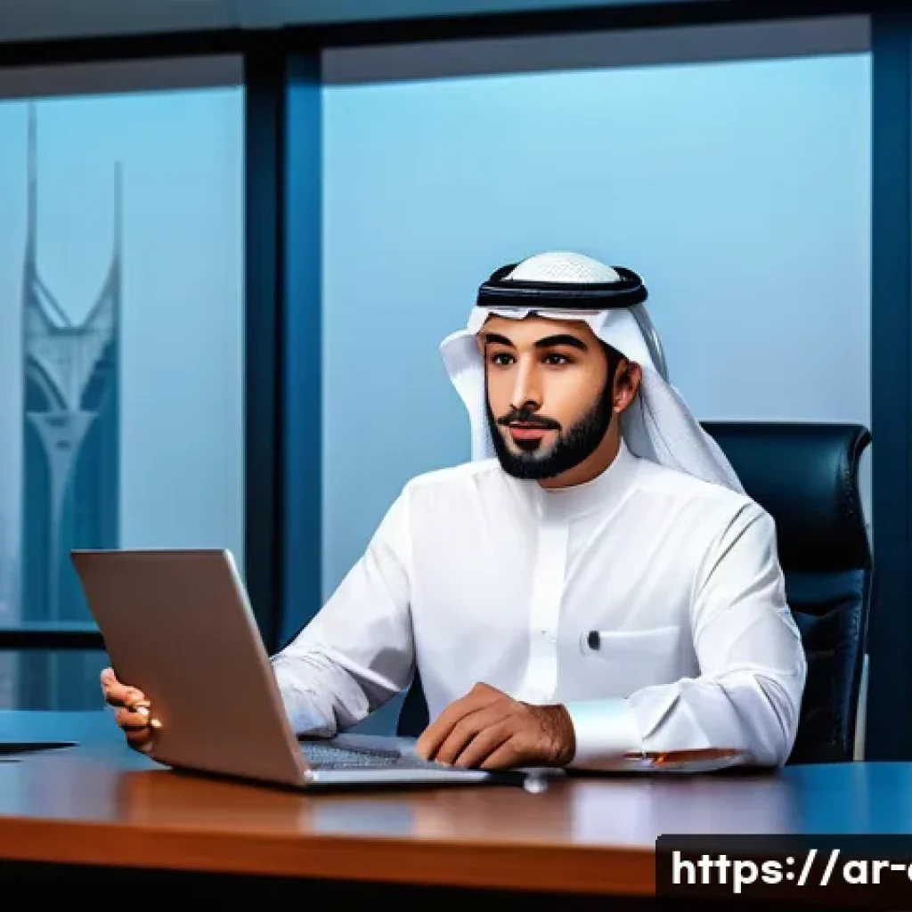 CFA 연봉과 보너스 체계 - A professional Arab man in a modern financial office in Riyadh, dressed in smart business attire wit...