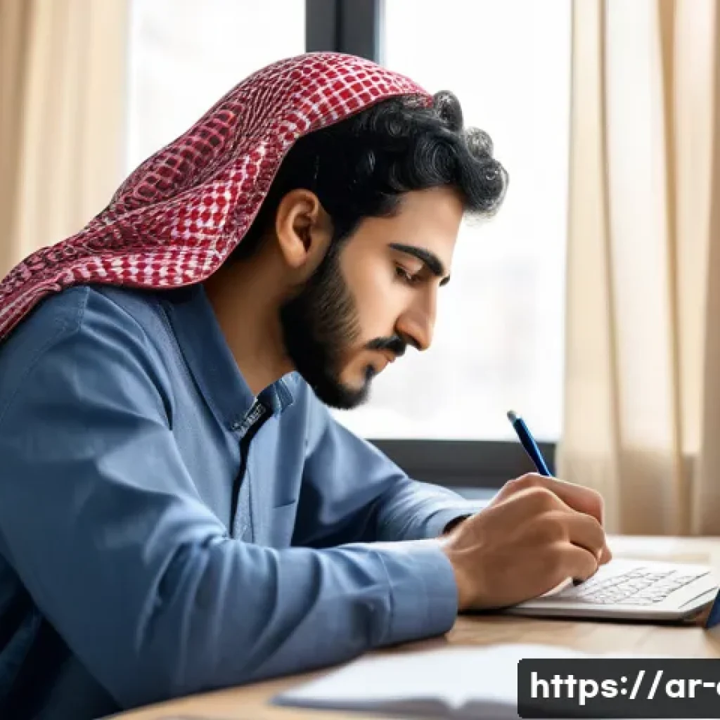 CFA 시험에서 시간 관리법 - A focused Middle Eastern young adult studying at a modern desk in a bright, cozy room during early m...